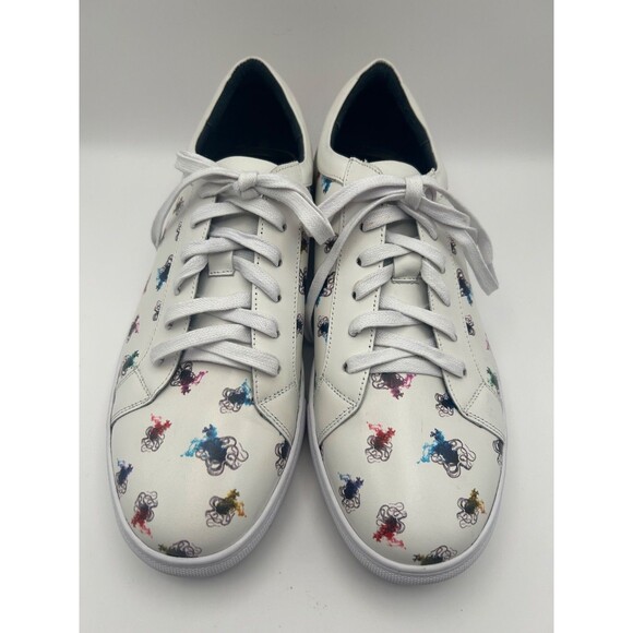 Robert Graham Men's Cuttlefish Low-top Leather Sneakers White Multi-Color SZ 9 - Picture 4 of 8